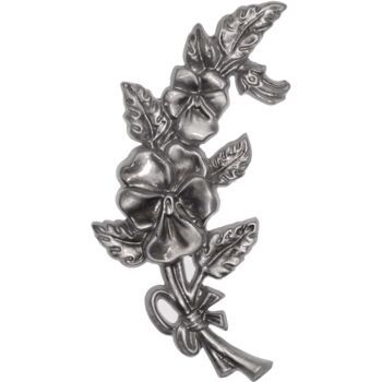 Цветок для надгробий 005 22х11см, серебро