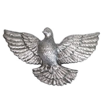 Голубь для надгробий 003 23х15см, серебро