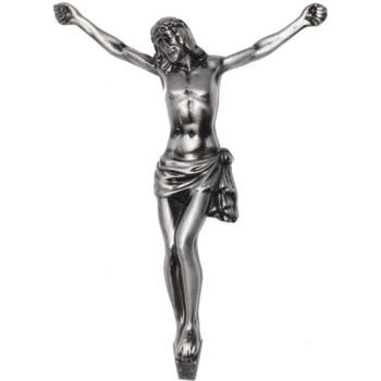Распятие католическое для надгробий 028 26х18.5см, серебро