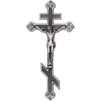 Крест для надгробий 006 35х17см, серебро