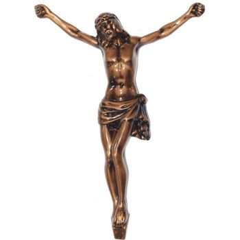 Распятие католическое для надгробий 028 26х18.5см, бронза