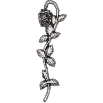 Роза для надгробий 025 29х9см, серебро
